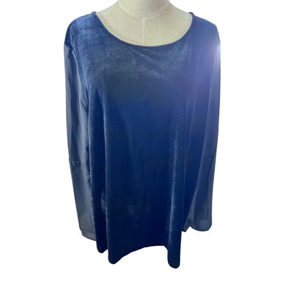 NWT!! "FADED GLORY" Black Velvet Sheer Shirt SZ XXL Goth Adams Family Dark Fairy - Picture 1 of 9